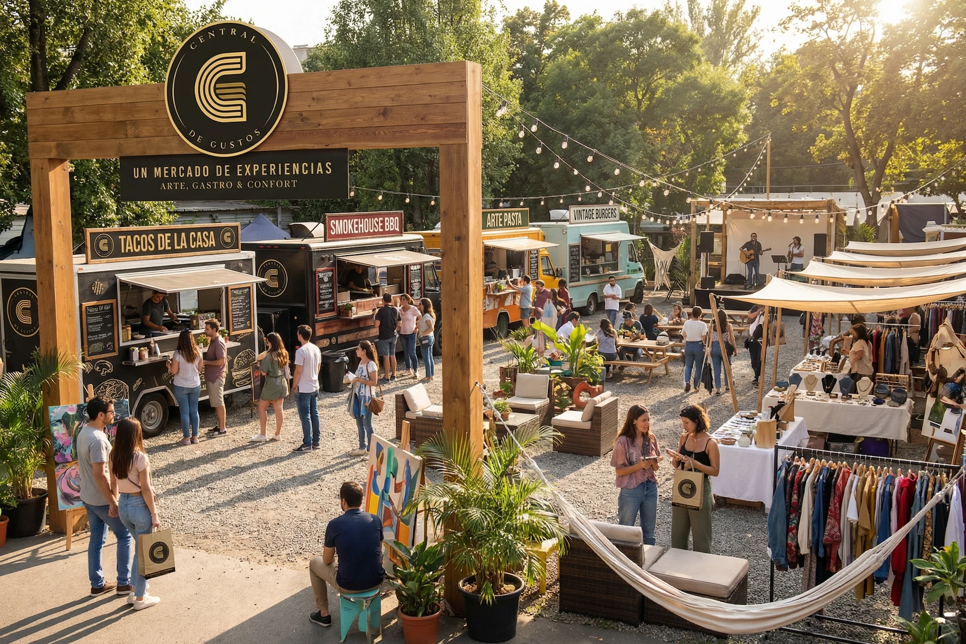 Central de Gustos - Warm Outdoor Lifestyle and Market Experience