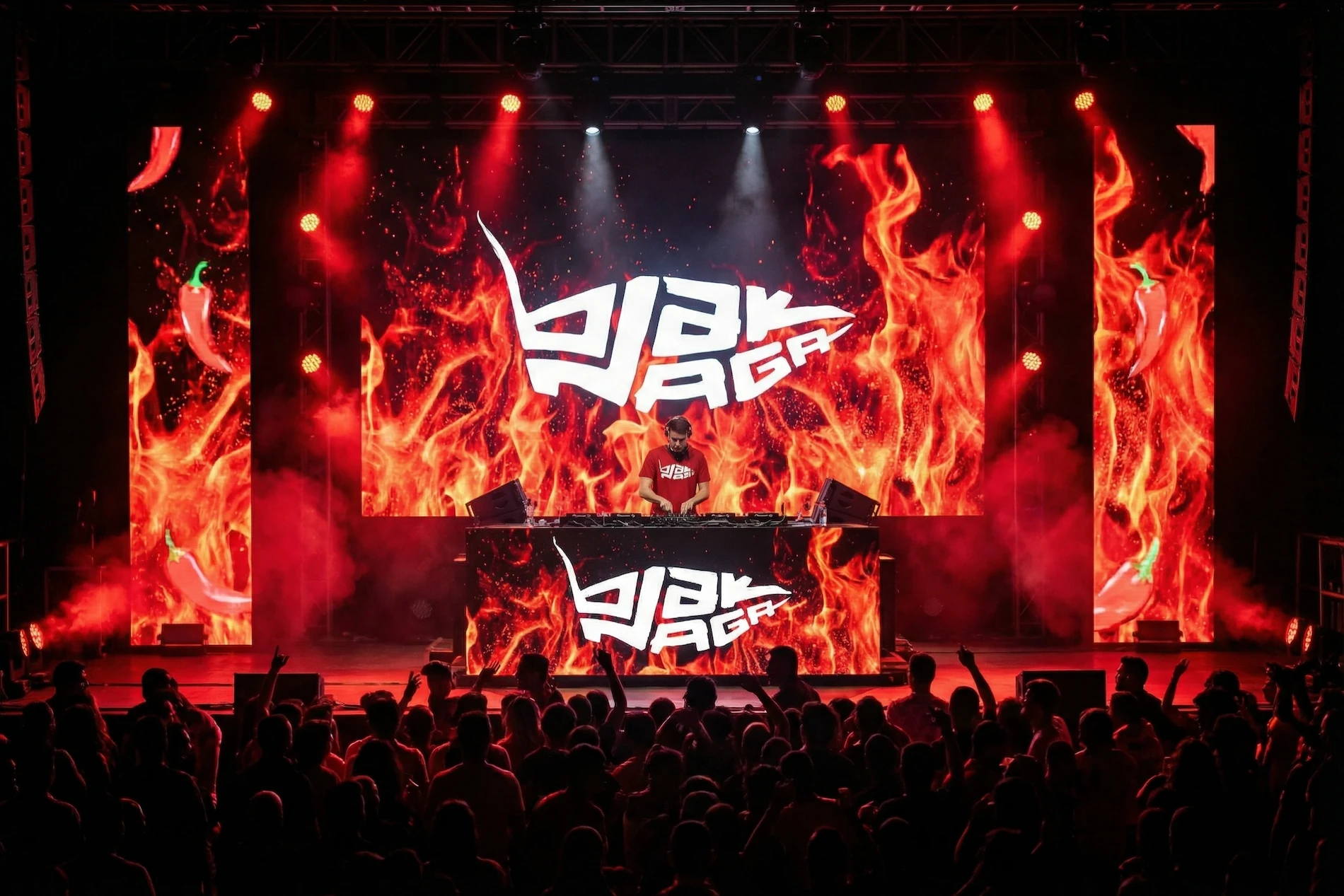 Blak Naga DJ - High Energy Red Intense Visual Identity