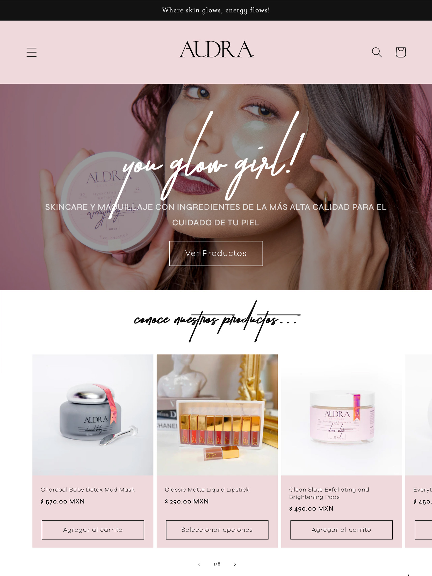 Audra Skin Care Responsive Design Mockup